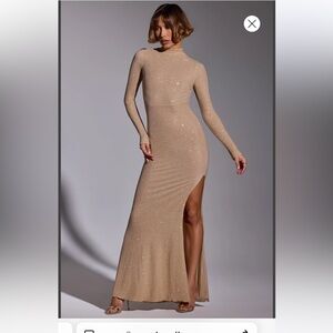 oh polly long sleeve embellished dress